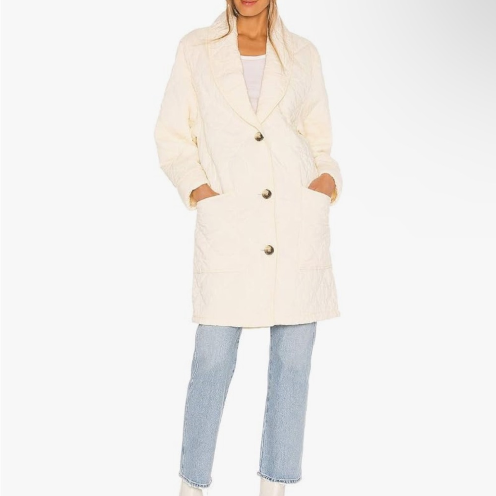 Free People Womens Happy Day Dreamer Jacket in Ivory